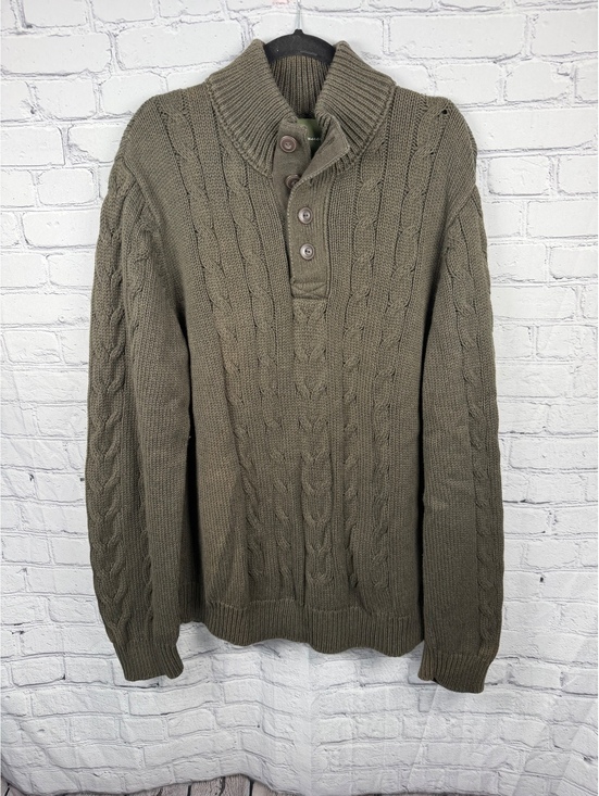 Eddie Bauer Other - Eddie Bauer Cable-Knit Button Mock-Neck Sweater